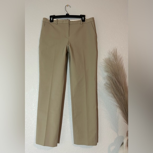 Pants - THEORY tailored trouser double stretch tan beige business dress pants  slacks 10